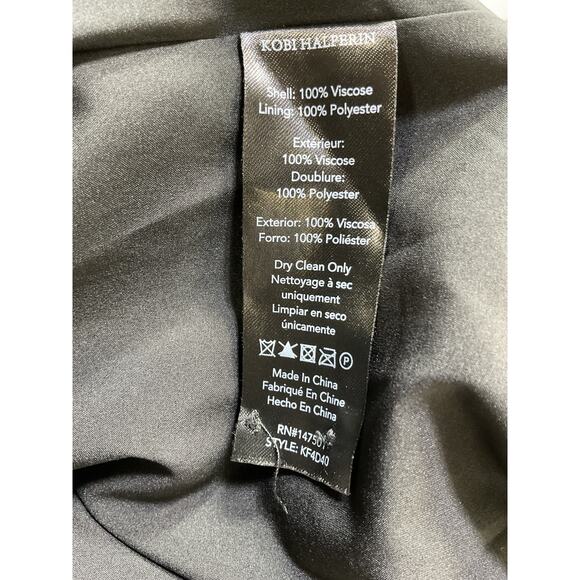 Kobi Halperin 'Landry' Black Viscose Noveau Print Dress Size XL - Picture 4 of 5